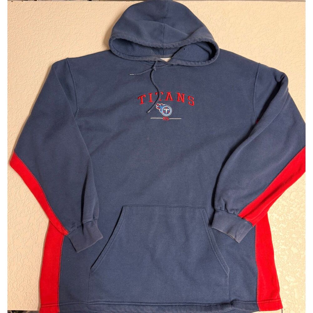 Vintage 2003 Tennessee Titans NFL Colorblock Hoodie 2XL Embroidered